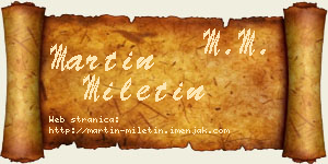 Martin Miletin vizit kartica